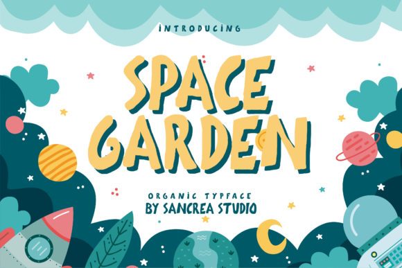 Space Garden Typeface: A Bold Display Font for Playful Campaigns
